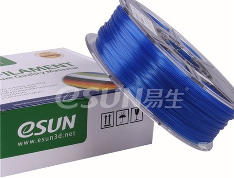 Катушка PLA-пластика ESUN 1.75 мм 1кг., прозрачно-голубая