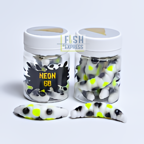 NEON 68 Maggot 46мм (6 шт ) СЫР цвет БЕЛЫЙ/ЧЕРНАЯ/ЛИМОННАЯ ТОЧКА продажа от 2 шт.