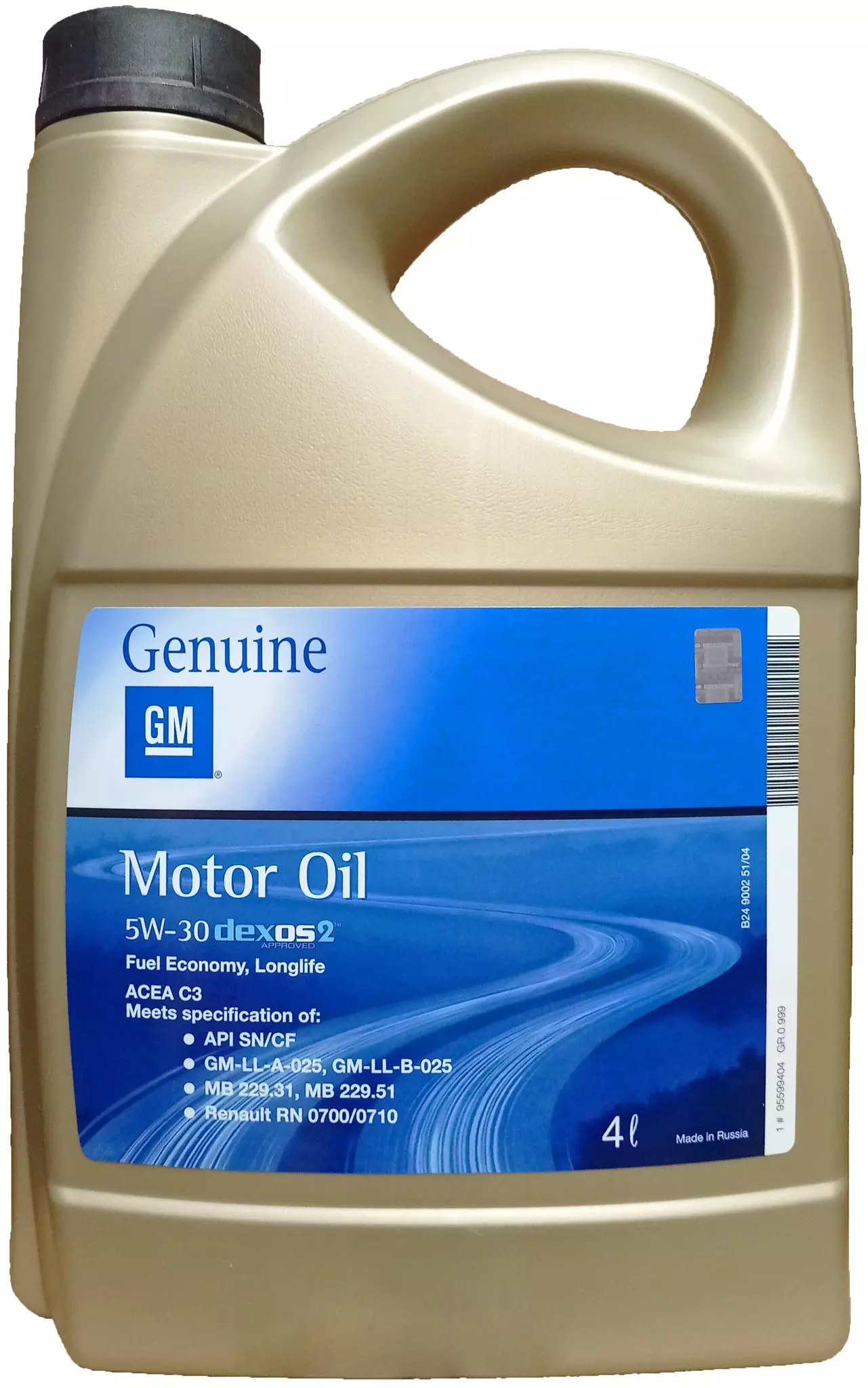 Масло моторное GENERAL MOTORS Dexos 2 5W30 4L