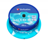 Оптический диск Verbatim CD-R 700MB 52X AZO Crystal, Spindle, 25 шт