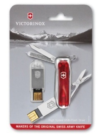 Нож-брелок Victorinox  Victorinox@work USB 32GB, 58 mm (4.6125.TG32B)