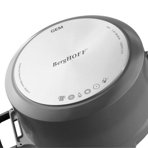 Кастрюля 1,5л с крышкой 16см Gem grey