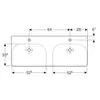 Geberit Smyle Square 500.223.01.1 Раковина двойная 120x48см, белый