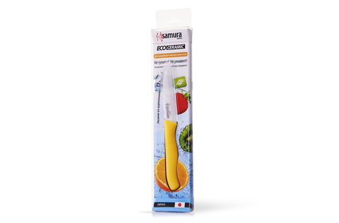 Нож керамический кухонный фрутоножик Samura Eco-Ceramic SIN-0011YL/K