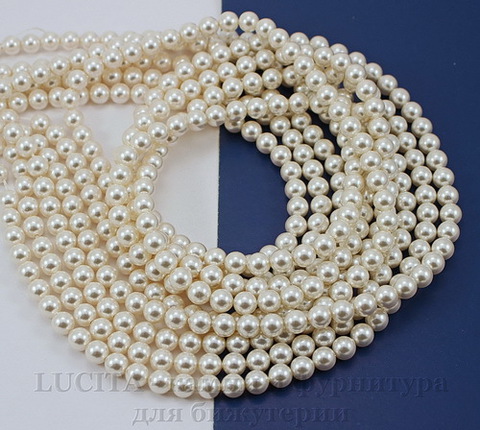5810 Хрустальный жемчуг Сваровски Crystal White круглый 6 мм, 5 штук
