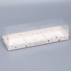 Коробка для 3 муссовых пирожных «Звёздочки», 27×8.6×6.5 см