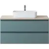 BelBagno KRAFT-1000-2C-SO-AO База под раковину подвесная с фрезерованными ручками по всей длине фасада с двумя выкатн. ящ., Голубой Мат.,1000x455x500