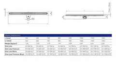 Трап линейный для пола, поворотный сифон, черный MCH CH700SLC