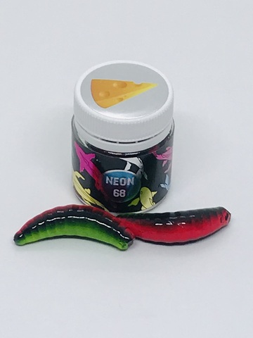 NEON 68 Maggot 46мм (6 шт ) СЫР цвет РОЗОВЫЙ/ЧЕРНЫЙ/ЛИМОН продажа от 2 шт.