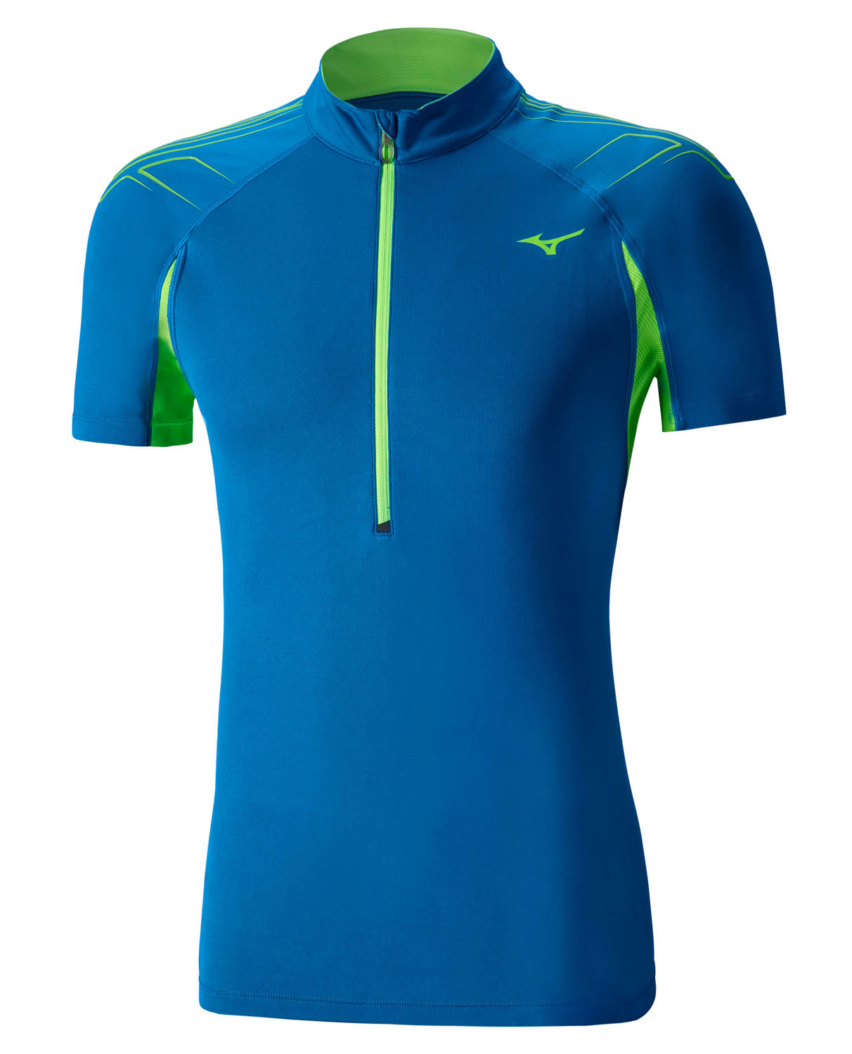 Футболка на молнии мужская Mizuno Mujin HZ Tee синяя