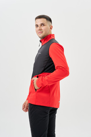 Мужская куртка для лыж и бега зимой Nordski Hybrid Pro 2.0 red-black