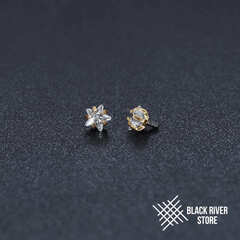 Cubic Zirconia Star Crystal PVD Yellow