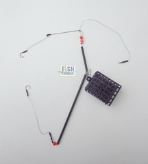 Снасть фидерная 2 крючка (№6), кормушка мет. с дном 50 г