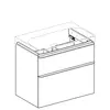 Geberit Smyle Square 500.353.JL.1 Тумба под раковину 73.4x61.7x47см, Песчаный глянец / Высокоглянцевое покрытие