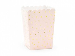 Коробочки для попкорна светло-розовые 6шт. (7 х 7 х 12,5 см)