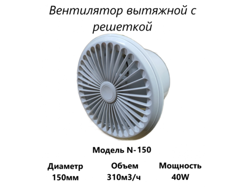 Вытяжной вентилятор Домашний Сад N-150 (310 м3/ч) 40W