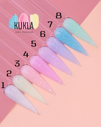 Kukla Гель GLAM с хлопьями Юки №04, 15 мл