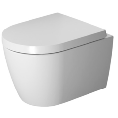 Duravit ME by Starck 2530092000 Унитаз подвесной Compact Rimless без смывного края, с вертикальным смывом, вкл. крепление Durafix, 4,5л. с HygieneGlaze, 370x480 фото