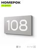 Номер на дверь квартиры 108, табличка на дверь для офиса, кабинета, аудитории, склада, серая 120х70 мм, Айдентика Технолоджи