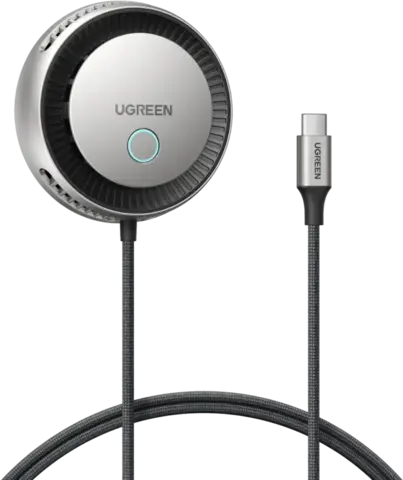 Беспроводная зарядка UGREEN W773 (75247) MagFlow Pro 25W Qi2 с вентилятором серый космос/серебристый