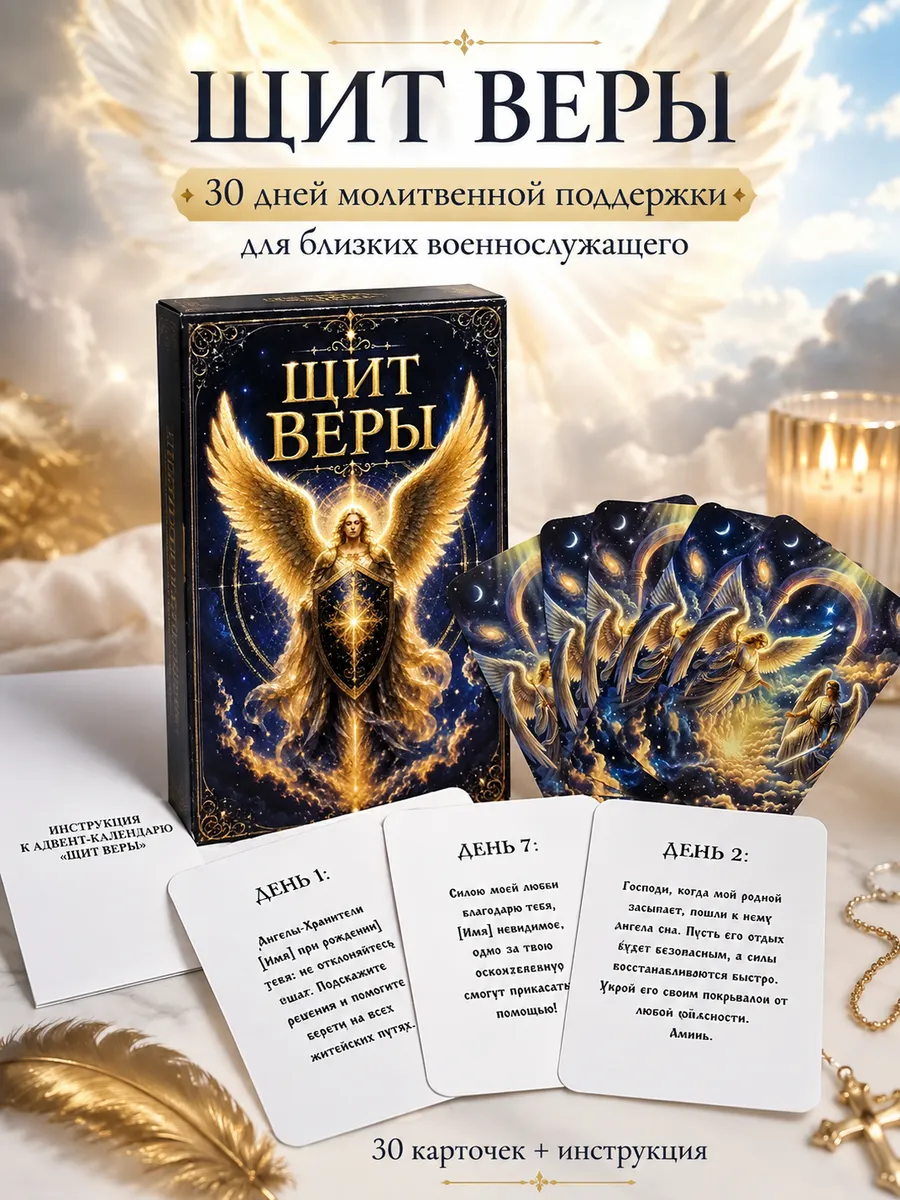 «Щит веры» — 30 молитвенных карточек для мам, жён и близких военнослужащих