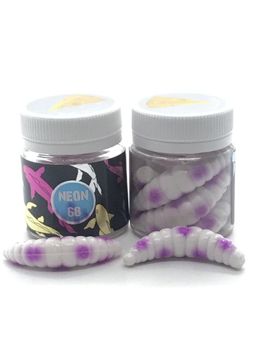 NEON 68 Maggot 46мм (6 шт ) СЫР цвет БЕЛЫЙ/ФИОЛЕТОВАЯ ТОЧКА продажа от 2 шт.