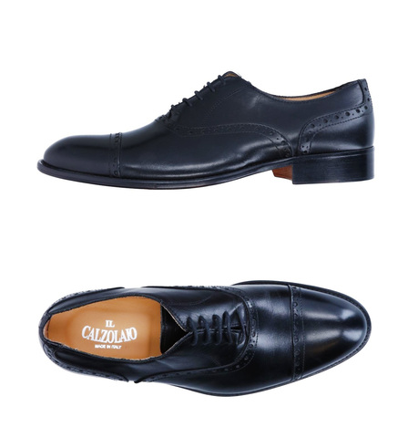 Чёрные кожаные cap-toe ботинки оксфорд Il Calzolaio Made in Italy
