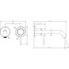 Gessi 316 54086#708 Встраиваемый смеситель с изливом 200-170мм (внешние части), цвет: brushed copper pvd