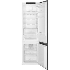Холодильник встраиваемый Smeg C8194TNE, No Frost, класс A+, перевешиваемые дверцы, 2 камеры, черный