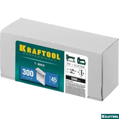 KRAFTOOL гвозди тип 300 (47/J/ F), 45 мм, калибр 18GA. 5000 шт (31785-45)