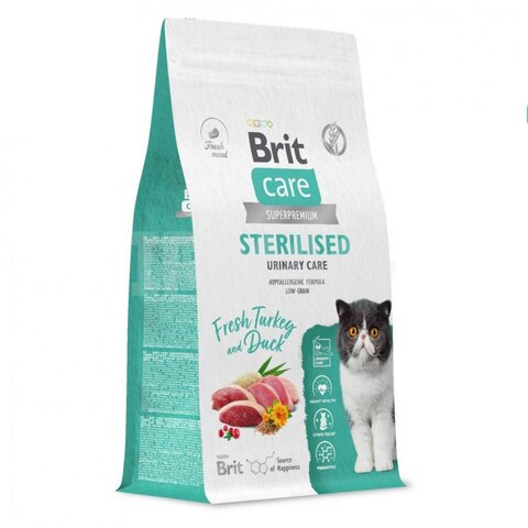 Brit Urinary Care Sterilised сухой корм для стерилизованных кошек (индейка,утка) 400 г
