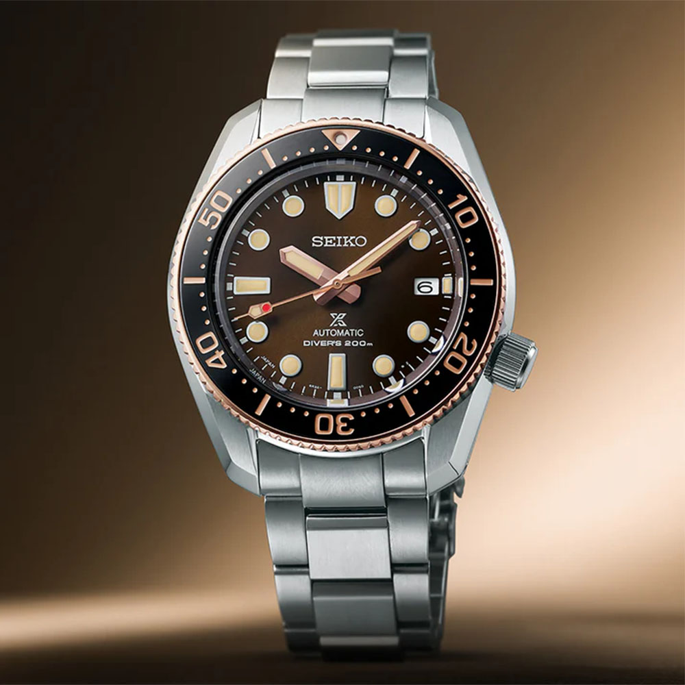 Seiko SPB240J1 &mdash; коричневый дайвер с розово-золотыми акцентами
