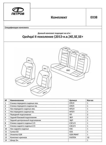 Чехлы на Ниссан Кашкай (J11) (2013-2022) - фото 7