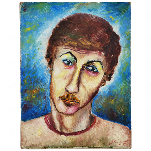 Мужской портрет в стиле постимпрессионизма. Масло. 1991 г.