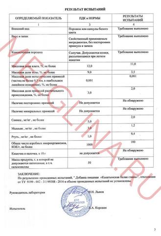 Глина белая молотая Кыштымский каолин