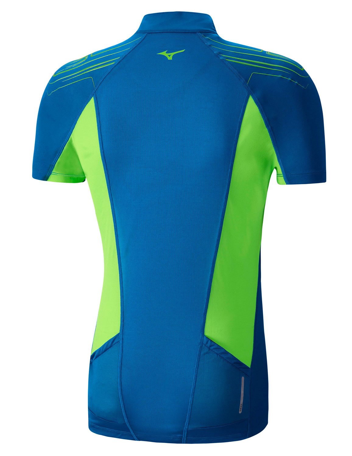 Футболка на молнии мужская Mizuno Mujin HZ Tee синяя - 2