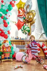 Шар ПД Фигура на подставке, Санта Клаус, 31,5