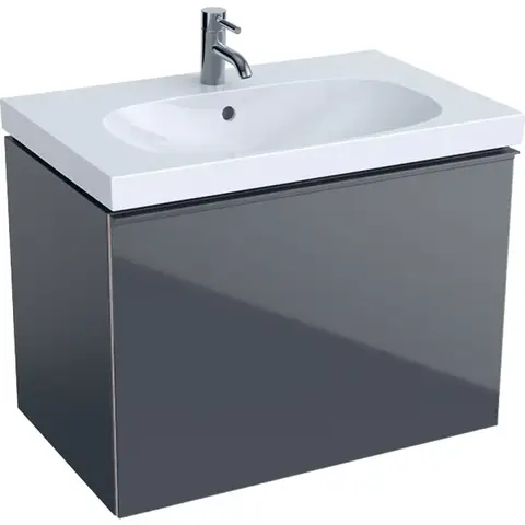 Geberit Acanto 500.611.JK.2 Тумба под раковину, 74x53.5x47.5см, темно-серый / лакированный матовый, темно-серый / глянцевое стекло
