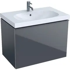 Geberit Acanto 500.611.JK.2 Тумба под раковину, 74x53.5x47.5см, темно-серый / лакированный матовый, темно-серый / глянцевое стекло фото