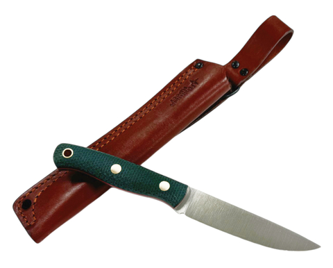 Нож Slender S, сталь Elmax, Микарта изумруд насечка, 211.0952