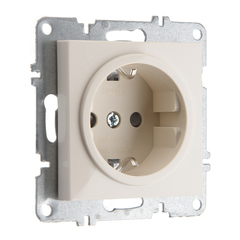 Розетка с заземлением ARVIA Electric, со шторками, 16А 250В, слоновая кость 50021000243