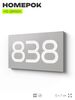 Номер на дверь 838, табличка на дверь для офиса, квартиры, кабинета, аудитории, склада, серая 120х70 мм, Айдентика Технолоджи
