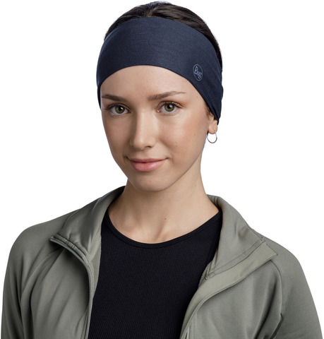 Картинка повязка Buff Headband Wide CoolNet Solid Night Blue - 3