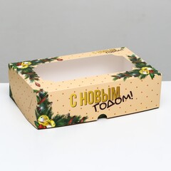 Коробка складная с окном 25х15х7см