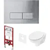 TECE K955301WCB TECE Комплект TECEspring, панель смыва с прямоугольными кнопками, нерж.сталь, сатин + унитаз Basic + сиденье