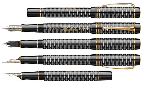 Ручка перьевая Parker Duofold 100th Anniversary LE, Black GT, F (2123547)