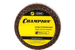 ЗИП Корд триммер (леска) 3,0мм, 12м Champion витой квадрат желтый