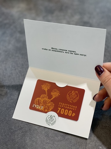 Новогодняя подарочная карта на кактусы и суккуленты «Мексика»