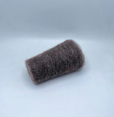 Filitali lab(пр.Италия),art.Baby Suri brushed ,950м/100гр, 63% Альпака Baby Suri  7% Меринос  30% Полиамид, цвет-Коричневый меланж с проседью. арт-29739