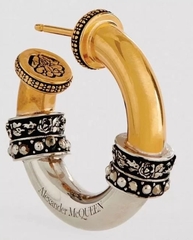55153- Стильные серьги конго Alex McQueen из двухцветного металла